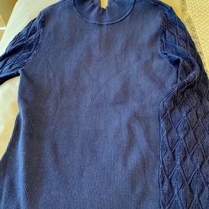 White House black market long sleeve navy high neck top.